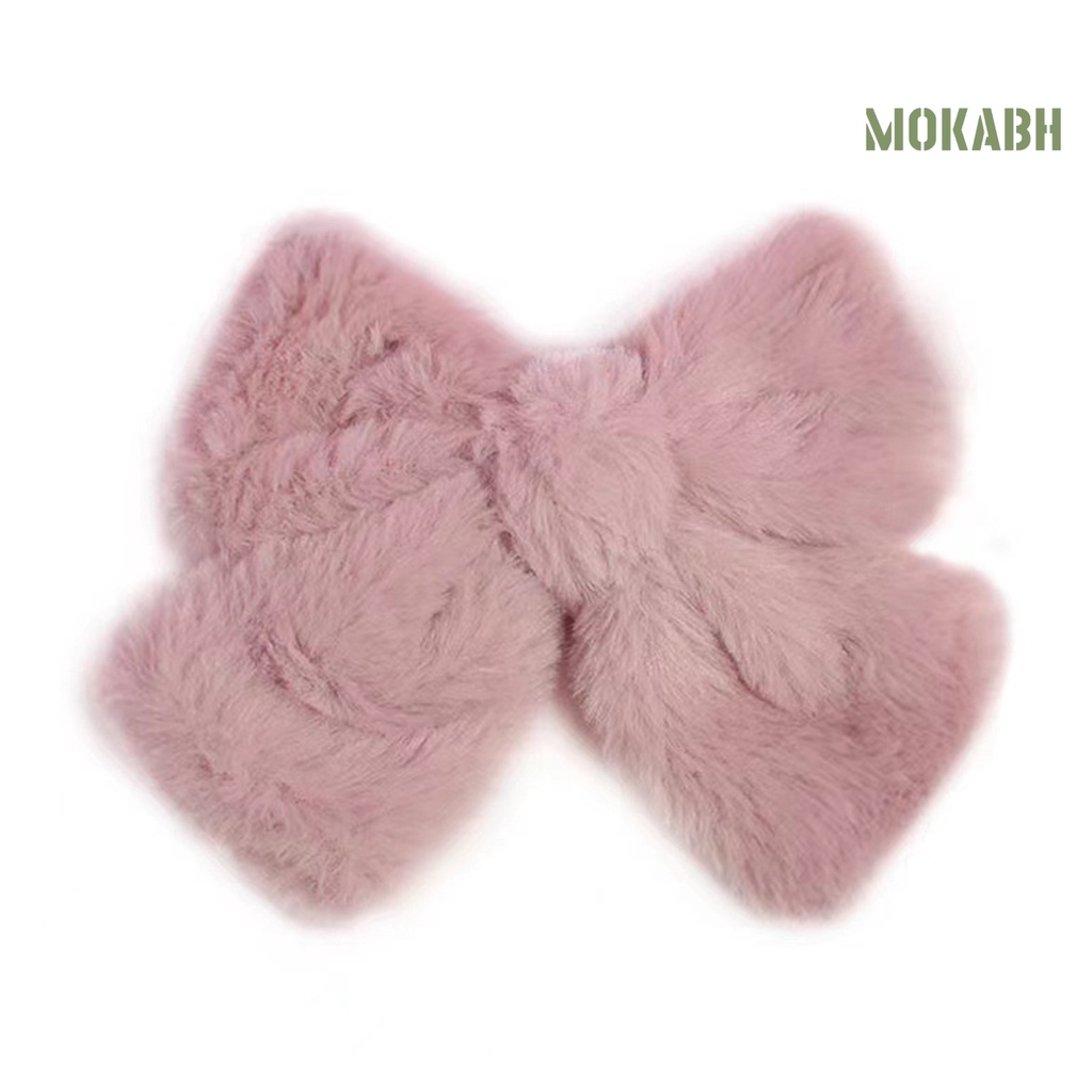 [Mok Abh] Kẹp Tóc Đính Nơ Lớn Co Giãn Không Trơn Nhẹ Nhàng Trang Trí Tóc Thủ Công Tinh Tế