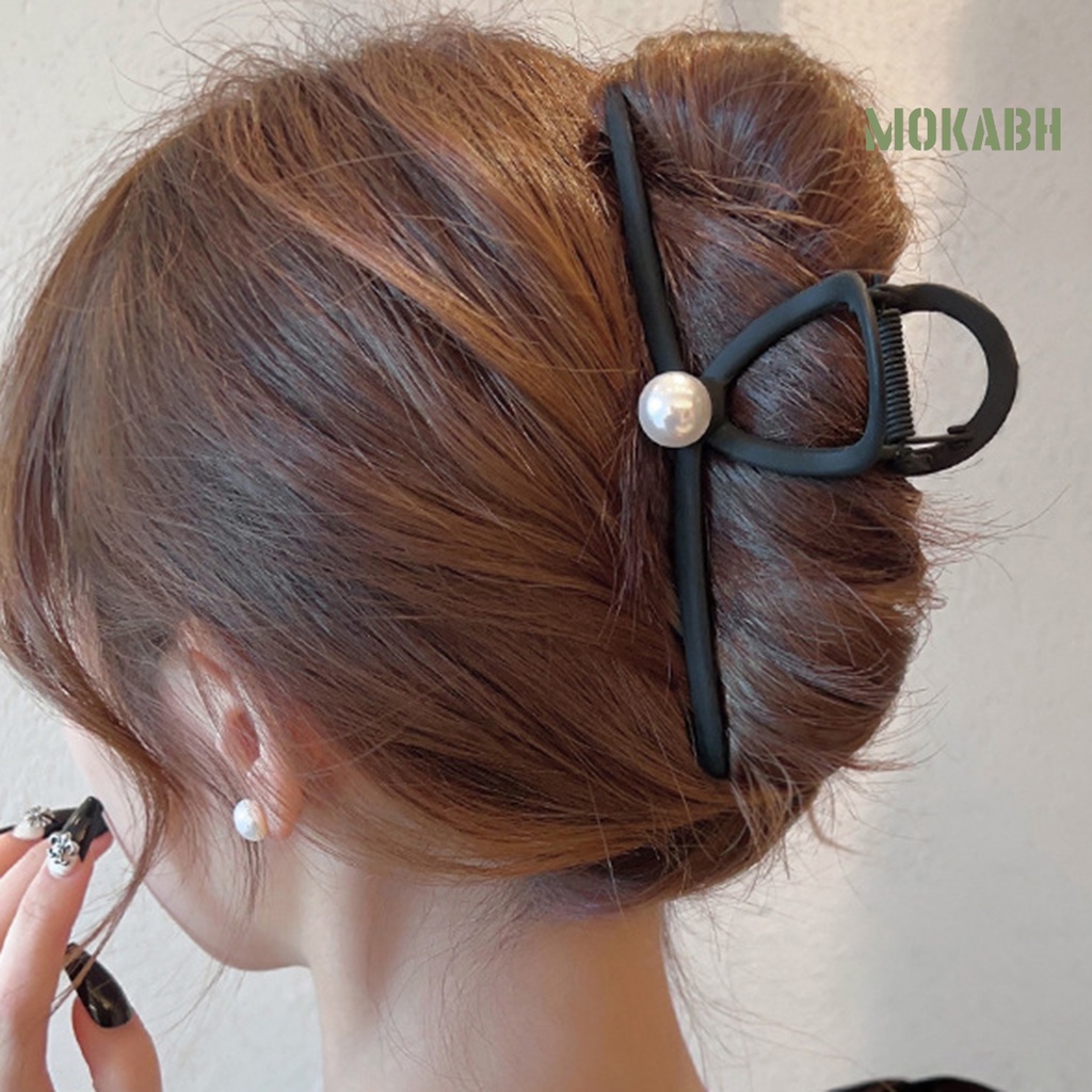 Kẹp Tóc Hình Móng Vuốt Đính Ngọc Trai Giả Thiết Kế Nhẹ Nhàng Co Giãn Thời Trang Cho Nữ