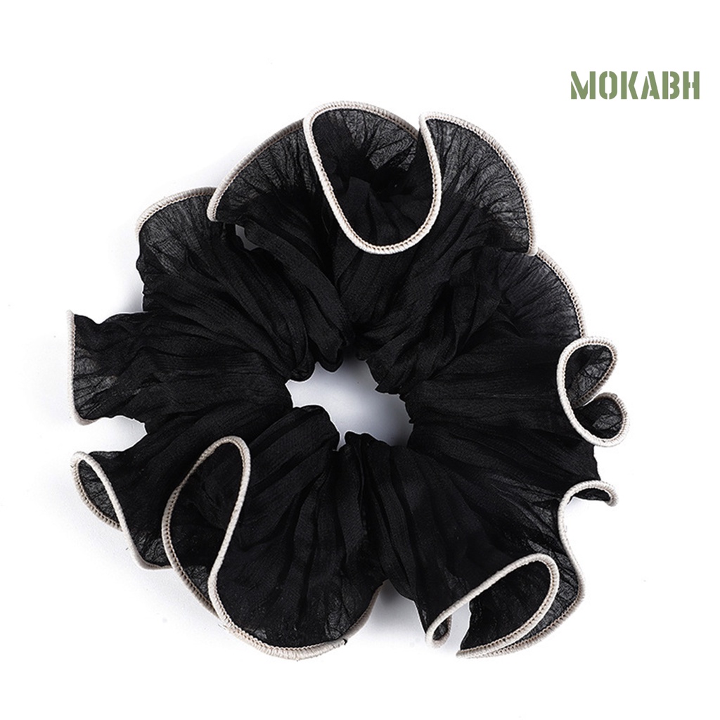 Dây Cột Tóc Co Giãn Xếp Ly Màu Sắc Tương Phản Ngọt Ngào Thời Trang Cho Nữ