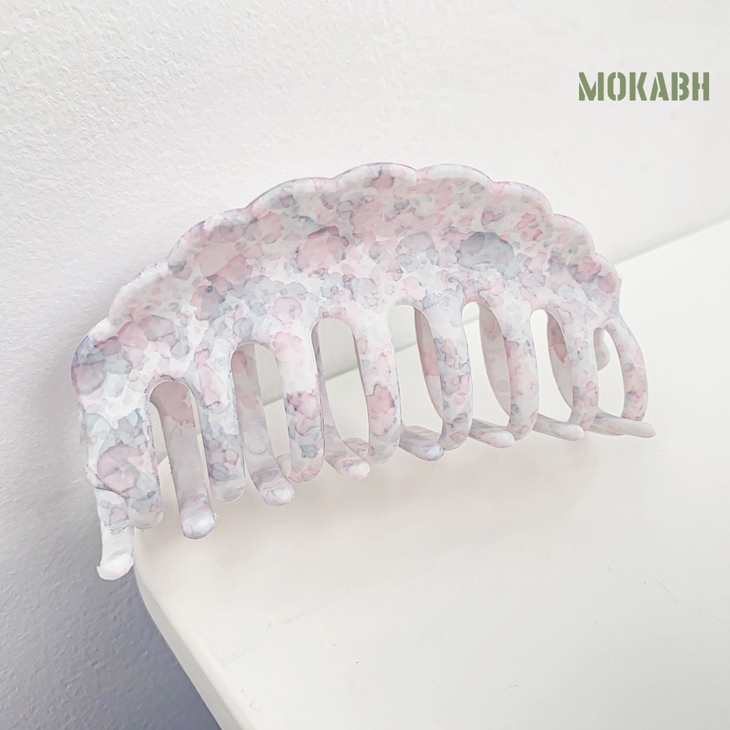 [Mok Abh] Kẹp Tóc Nhựa Siêu Nhẹ Có Răng Lược Siêu Nhẹ Kiểu Dáng Đơn Giản Cho Nữ