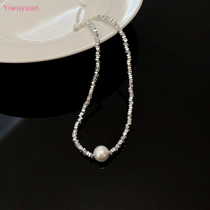Vòng Cổ Choker Màu Bạc Đính Ngọc Trai Lấp Lánh Thời Trang Cho Nữ Mới