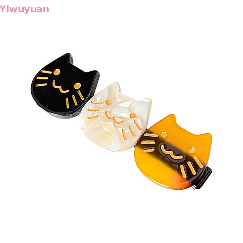 &lt; Yiwuyuan &gt; Kẹp Tóc Mái Mặt Mèo Hoạt Hình Dễ Thương Axit Acetic Acid Mới Đáng Yêu Cho Bé Gái