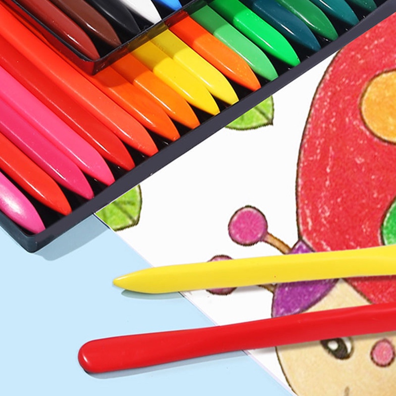 Hộp 36 Bút Chì Màu Vẽ Tranh Bằng Nhựa Không Bẩn An Toàn Cho Trẻ Em