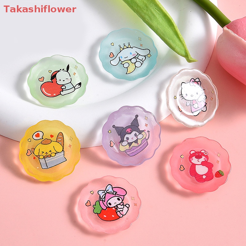 Set 10 Mô Hình Đĩa Sanrios Hoạt Hình Mini Bằng Nhựa Resin Trang Trí Điện Thoại DIY