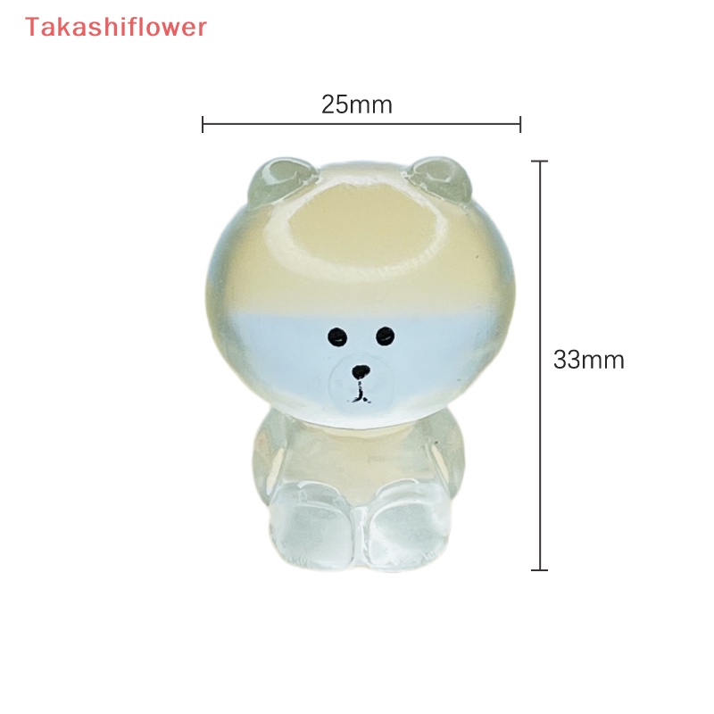 Bộ 6 Gấu Nâu Hoạt Hình Ba Chiều Bằng Nhựa Resin Ba Chiều Dễ Thương Dùng Trang Trí Diy