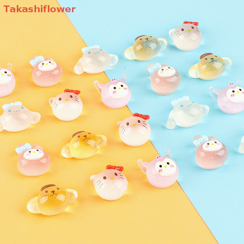 Set 3 Phụ Kiện Trang Trí Họa Tiết Hoạt Hình Bằng Nhựa Resin Phát Quang DIY