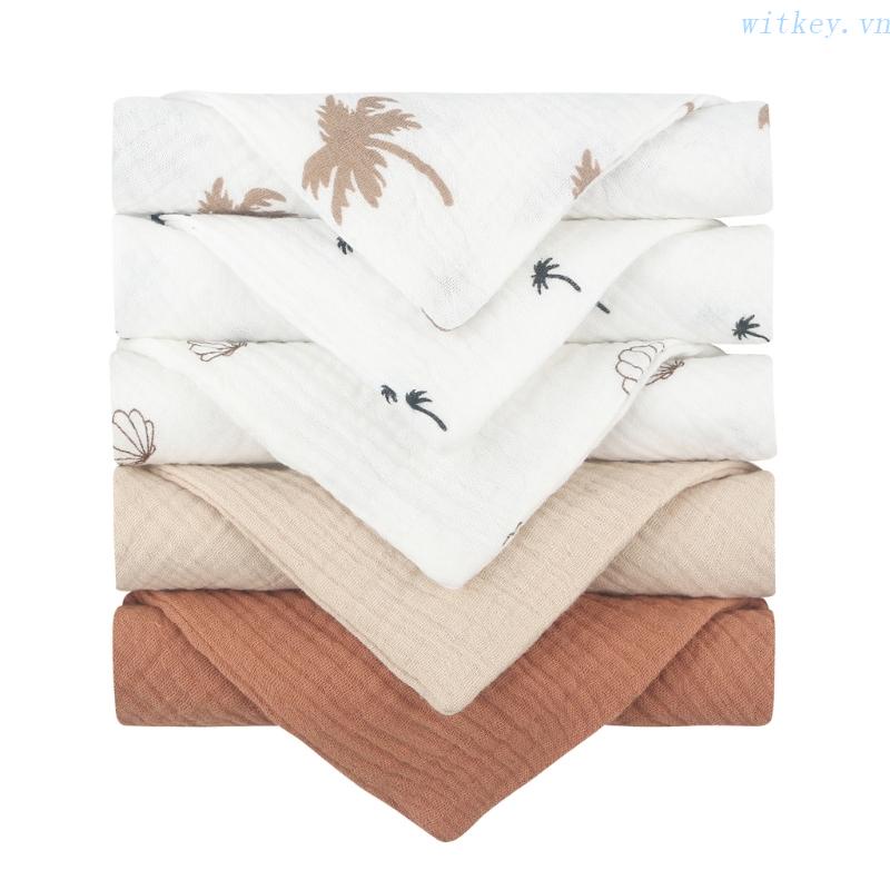 Set 5 Khăn Cotton Thấm Hút Mồ Hôi Dành Cho Em Bé