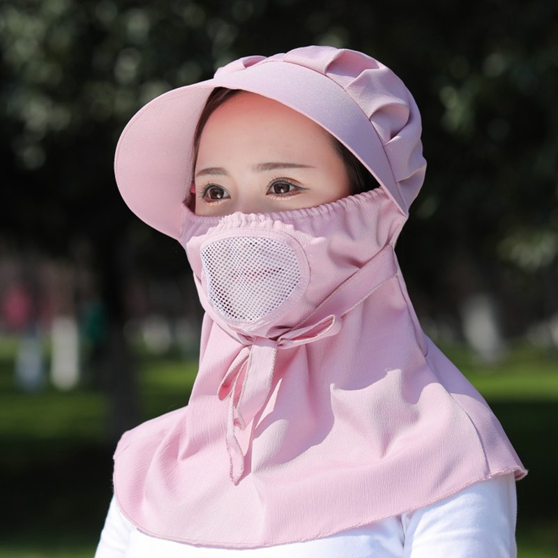 Ygt Mũ Chống Nắng Mùa Hè Thoáng Khí Kèm Khăn Che Mặt Và Cổ Cho Nữ