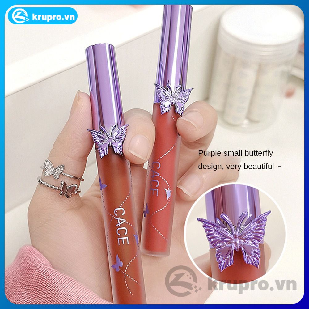 Cace môi men mới bướm nhung mờ sương mù tự nhiên Nude sinh viên Đồng bằng men lỏng son môi bán nóng