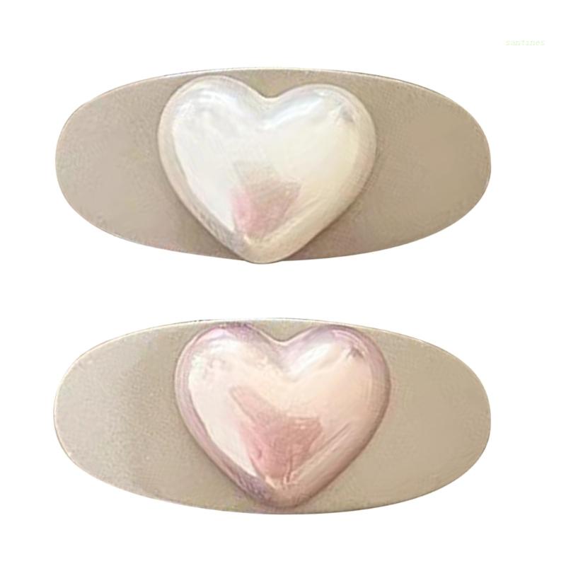 Kẹp Tóc Kim Loại Hình Trái Tim Phong Cách Harajuku Cổ Điển Thời Trang Cho Nữ Y2K 90s