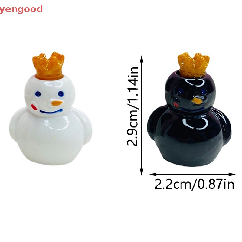 Bộ 5 Đồ trang trí Người Tuyết Hoạt Hình Mini Bằng Nhựa Resin Phát Sáng Dùng Trang Trí