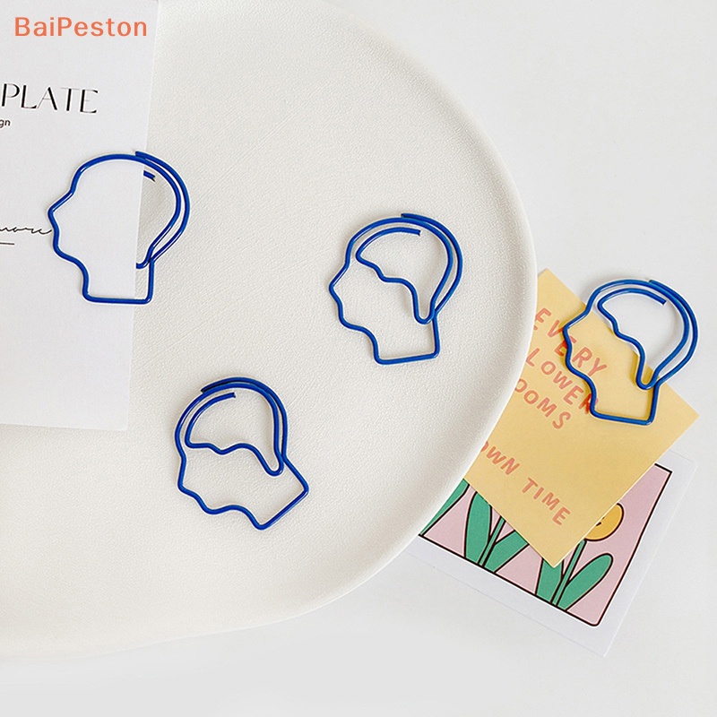 Set 10 Kẹp Đánh Dấu Trang Sách Hình Người Đàn Ông Dễ Thương Bằng Kim Loại