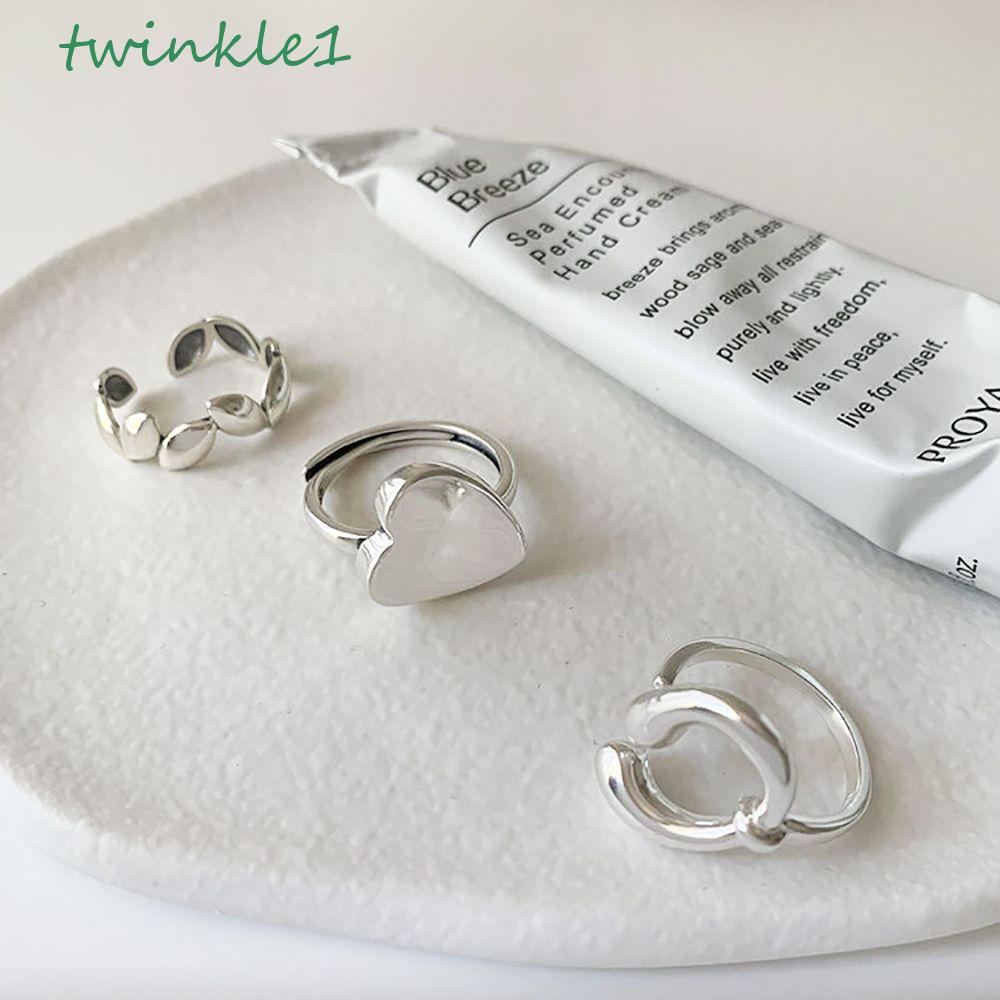 Nhẫn Hình Trái Tim Lấp Lánh Phong Cách Retro Cá Tính Cho Nữ