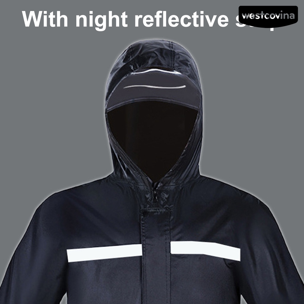 [COD]☁1 Bộ Áo Mưa Thoáng Khí Với Dải Phản Quang Chống Nước Chống Mài Mòn Hai Lớp Dành Cho Lái Xe