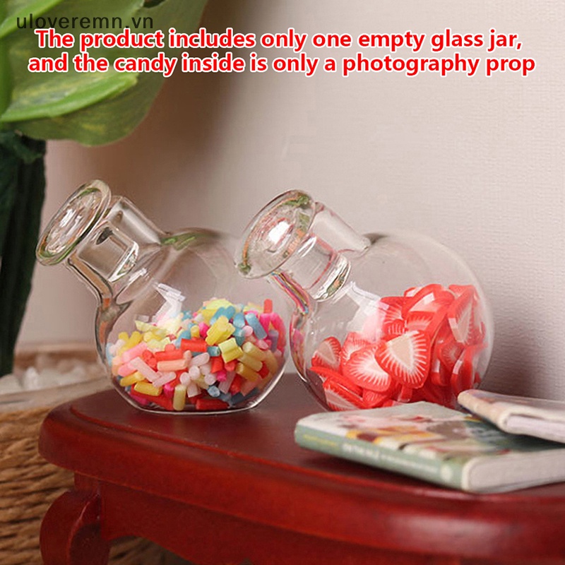 1 Hũ Thủy Tinh Đựng Kẹo Thu Nhỏ 1: 12 Có Nắp Trang Trí Nhà Búp Bê