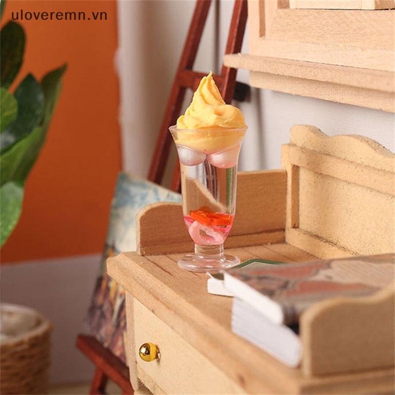 Set 2 Ly Kem / Sữa Mini 1: 12 Xinh Xắn Dùng Để Trang Trí Nhà Búp Bê