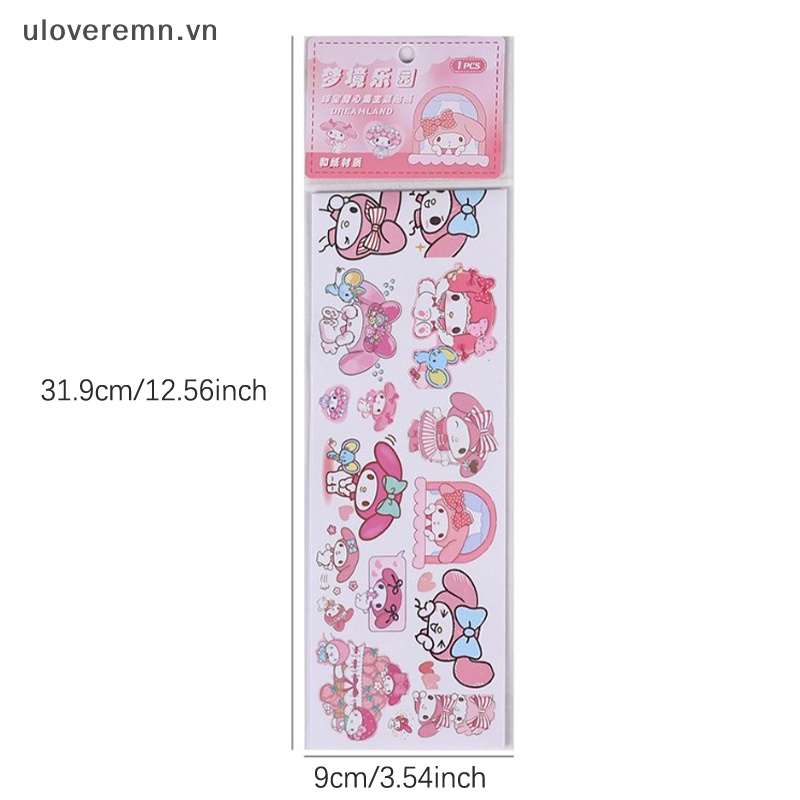 Uloveremn Kawaii Sanrio Nhãn Dán Kuromi Cinnamoroll Anime Dễ Thương Trang Trí Điện Thoại Di Động Cho Bé Gái