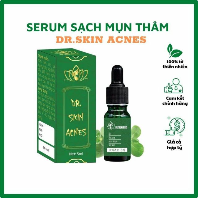 Serum dr.skin acnes 5ml dương trắng