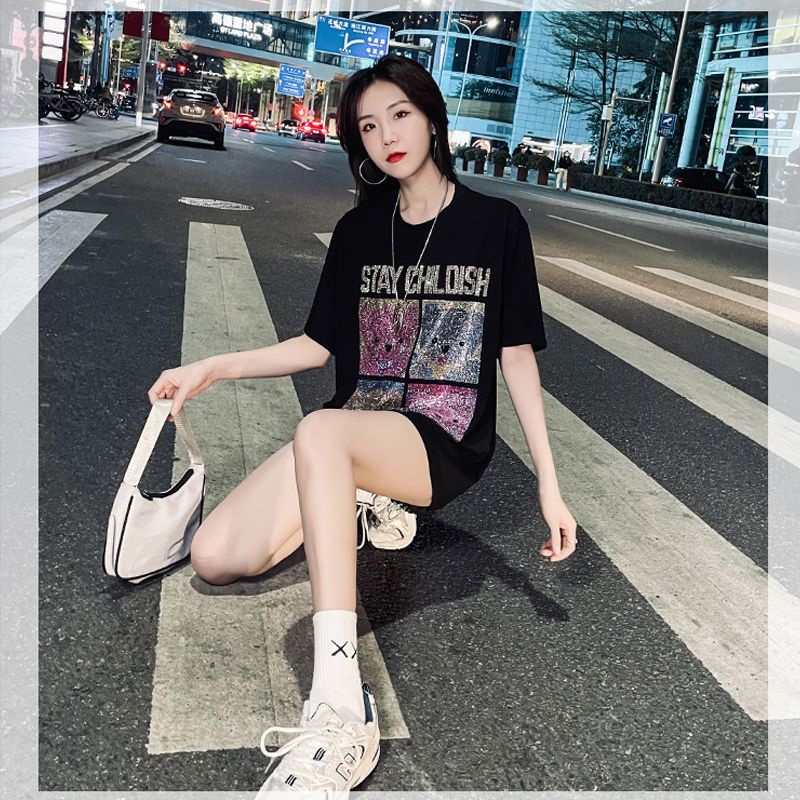 Áo Thun Dáng Rộng Mùa Hè 2023 Cỡ Lớn 2-150kg Phong Cách Mới Cho Nữ