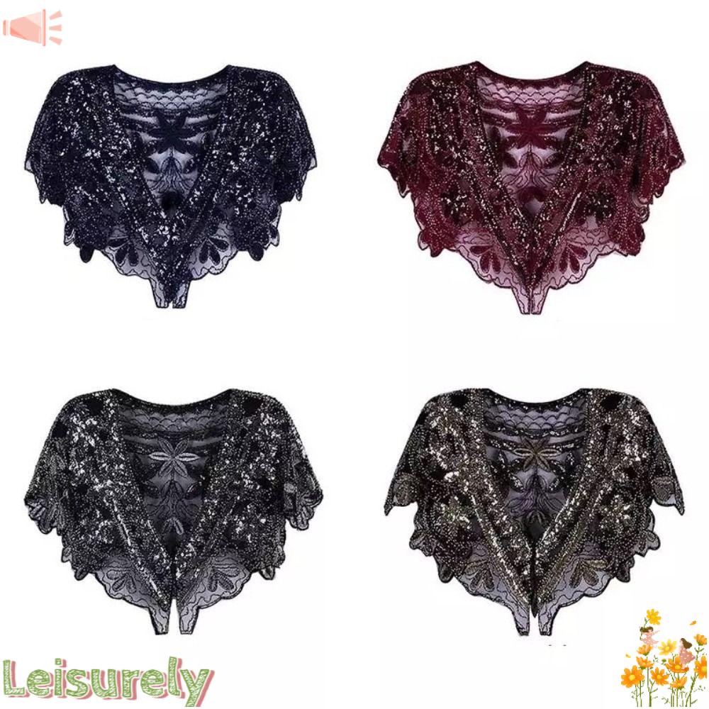 Khăn Choàng Đính Kim Sa Lấp Lánh Phong Cách Vintage Thời Trang Dự Tiệc