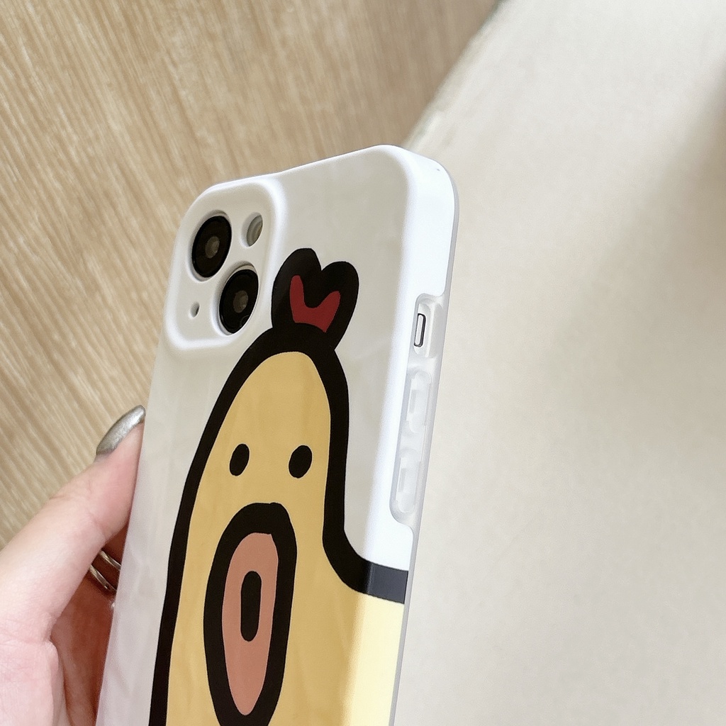 Ốp Điện Thoại PC Cứng Chống Sốc In Hình Gà La Hét Hoạt Hình Vui Nhộn Cho iPhone 13 12 11 14 Pro Max