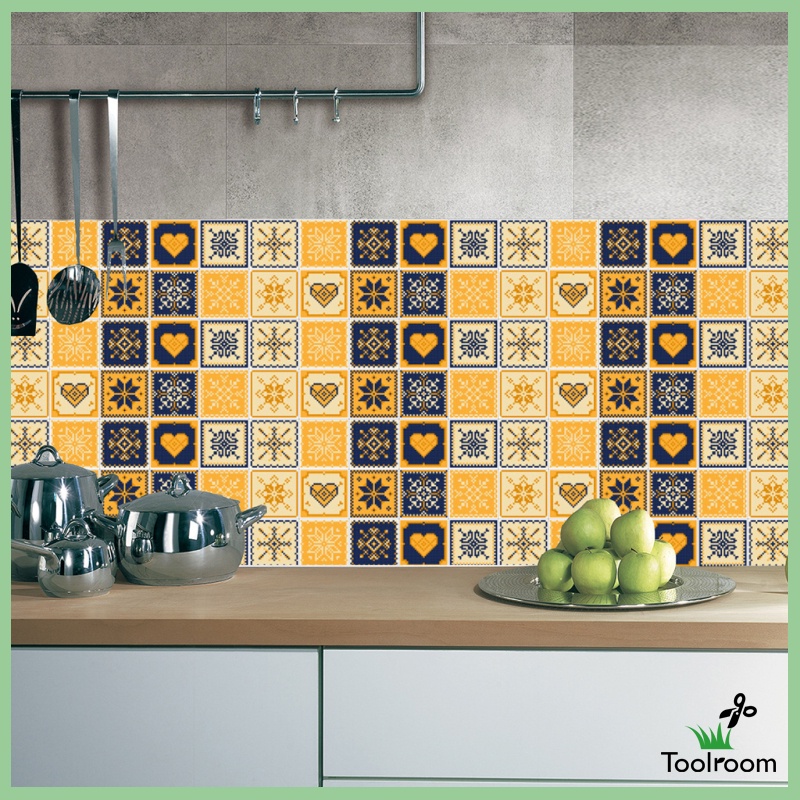 Bộ 20 Miếng Dán Tường Giả Gạch Kiểu Mosaic Trang Trí Nhà Bếp / Phòng Tắm