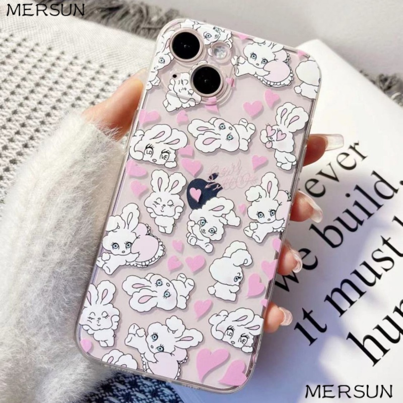 ✅Ốp Điện Thoại Mềm Họa Tiết Thỏ Trắng Nhỏ Bảo Vệ Toàn Diện Cho Iphone 14pro 11max12 xsiPhone13 KGVC