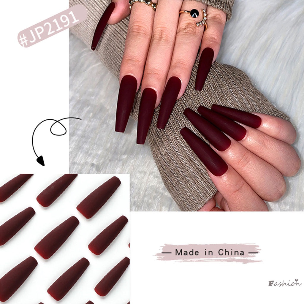 Móng Tay Giả Dài Màu Sắc Đơn Giản Nhẹ Nhàng Bằng Chất Liệu ABS Dùng Để Làm Móng Và Da