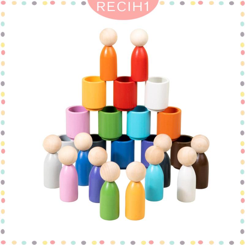 [Recih] Đồ Chơi Búp Bê Phân Loại Bằng Gỗ Theo Phương Pháp Montessori Phù Hợp Với Bé Gái