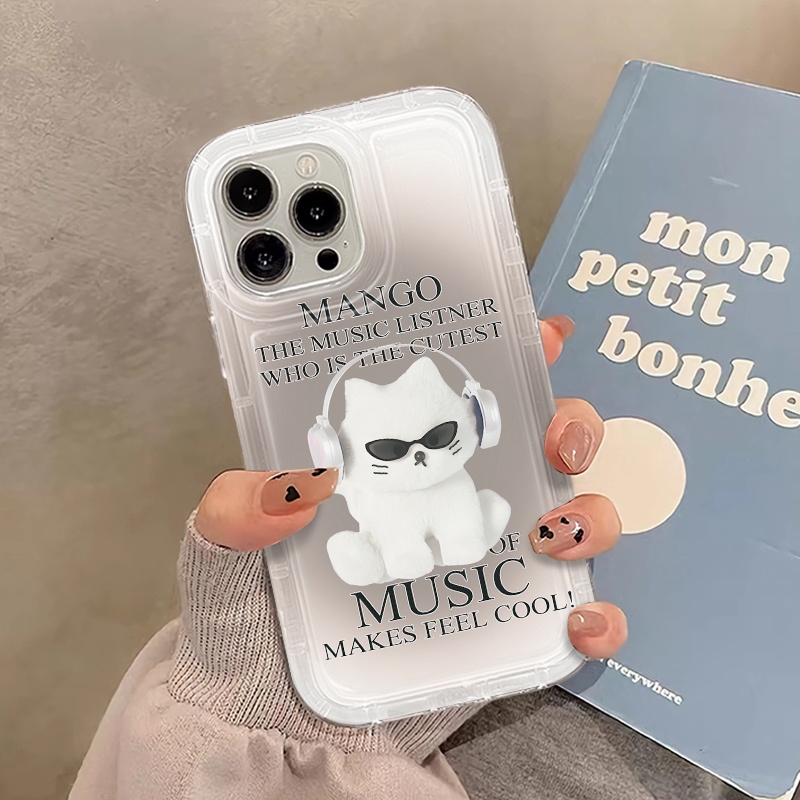 Ốp Điện Thoại Silicon TPU Mềm Chống Sốc In Hình Mèo Âm Nhạc Dễ Thương Cho IPhone 14 13 11 12 Pro XS Max X XR 7 + 8 Plus