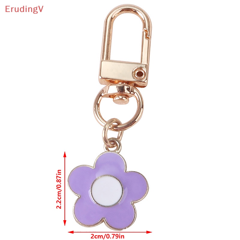 1 Móc Khóa Kim Loại Hình Bông Hoa Nhỏ Nhiều Màu Dễ Thương