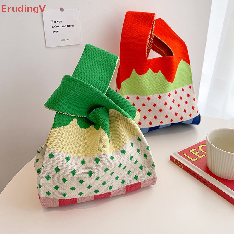 [ErudingV] Túi Xách Đeo Vai Đa Năng Dệt Kim Họa Tiết Chấm Bi Ngọt Ngào Cá Tính Cho Nữ [Mới]