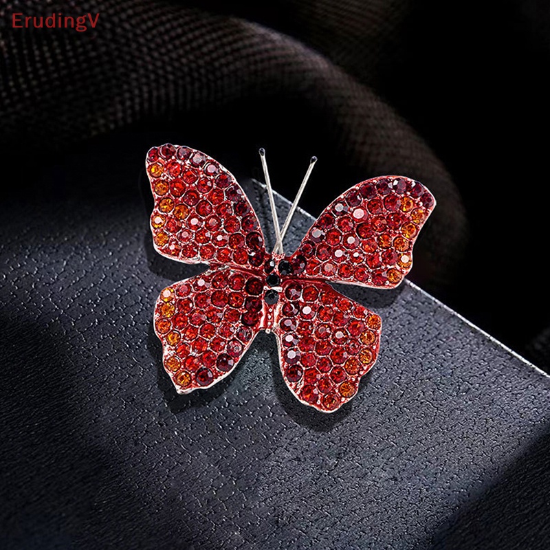 [ErudingV] Ghim Cài Áo Hình Bướm Đính Đá Pha Lê Cổ Điển Cho Nữ [Mới]