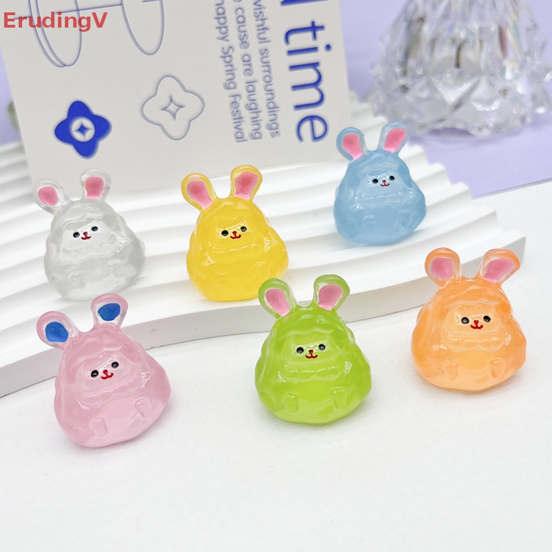 [ErudingV] Tượng Thỏ Ba Chiều Mini Bằng Nhựa Resin Dạ Quang Dễ Thương Để Bàn Trang Trí Nội Thất / Xe Hơi / Nhà Cửa [Mới]