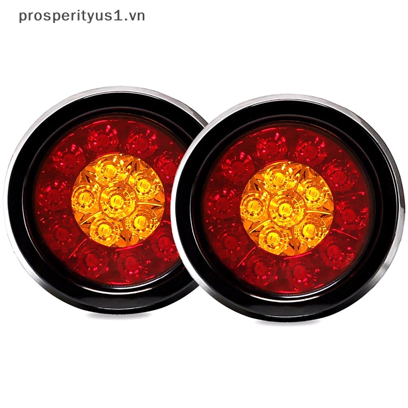 [prosperityus1] Đèn Phanh 16-LED Tròn 4 &quot;Màu Đỏ / Hổ Phách Cho Xe Tải [VN] [VN]