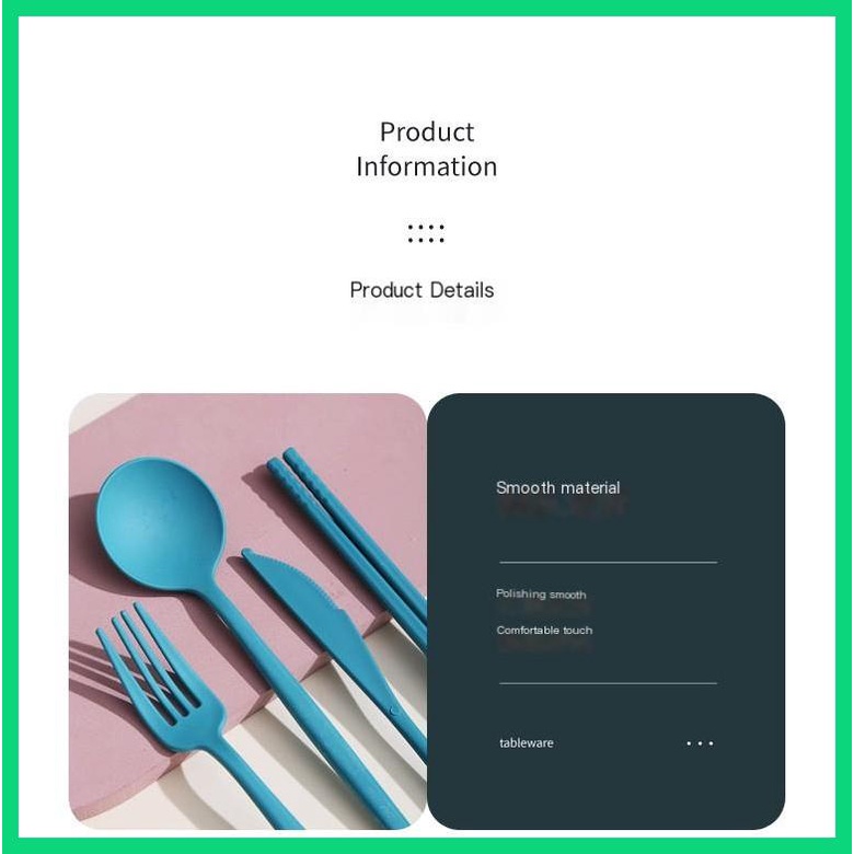 Bộ Muỗng Đũa Bằng Nhựa Di Động Dễ Thương Cho Văn Phòng / Học Sinh / Du Lịch Jiwvnjiwvn