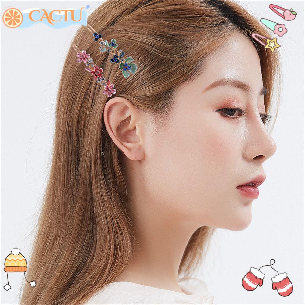 Kẹp Tóc Họa Tiết Hoa Thanh Lịch Cho Nữ|Băng Đô Cài Tóc Thời Trang