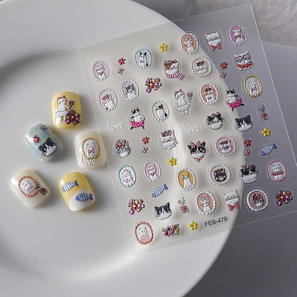 Miếng Dán Trang Trí Móng Tay Tự Dính Họa Tiết Chó Pochacco Hoạt Hình Dễ Thương