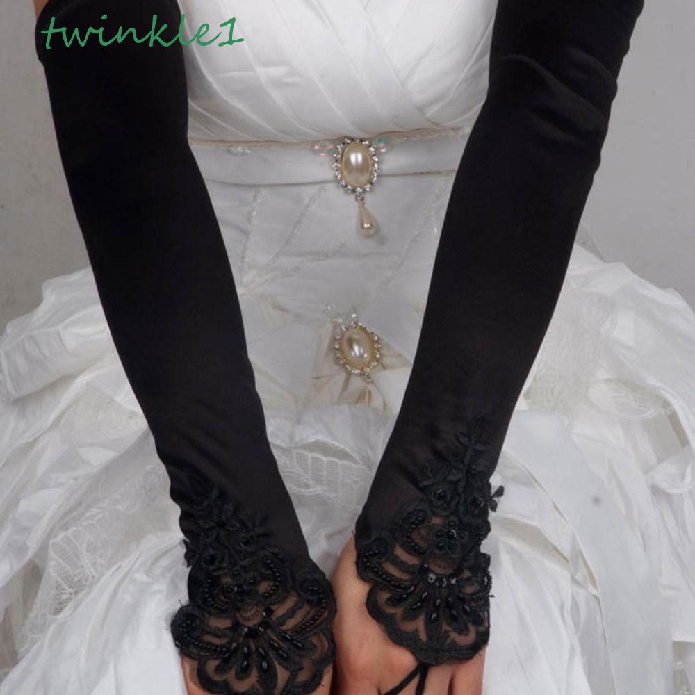 Găng Tay Hở Ngón Đính Hạt Thời Trang Retro Cho Nữ