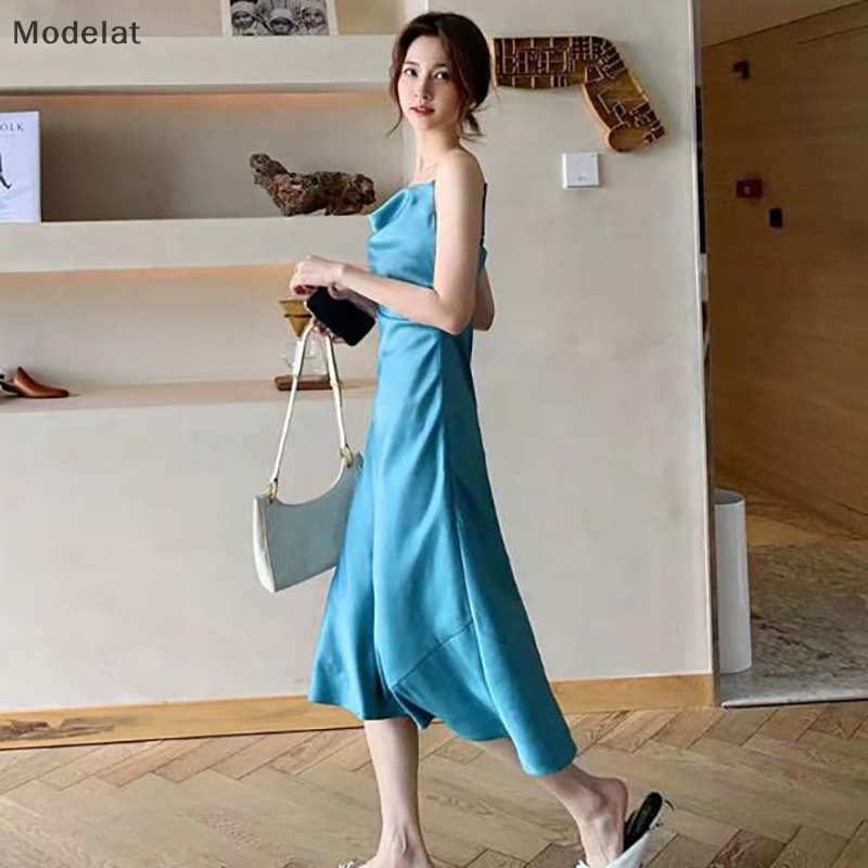 Mfc Đầm Midi Hai Dây Mỏng Mùa Hè Thanh Lịch Cho Nữ WTD