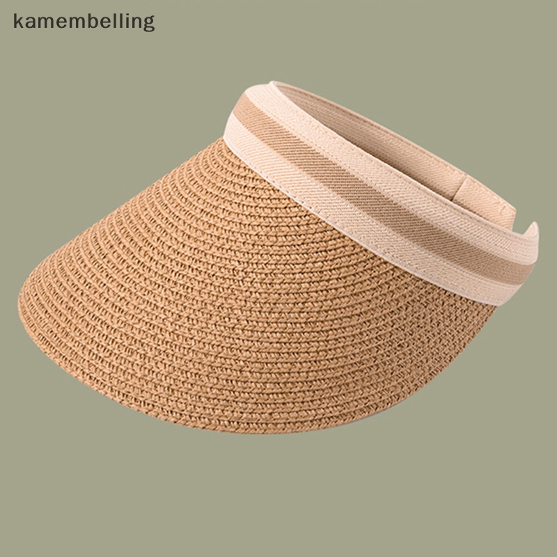 Mũ Cói Chống Nắng Hở Chóp Thoáng Khí Có Thể Cuộn Lại Thời Trang Đi Biển Cho Nữ EN Enen