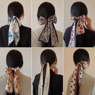  Dây Buộc Tóc Vải Lụa Satin Thắt Nơ Phong Cách Hàn Quốc Dễ Thương Cho Nữ 