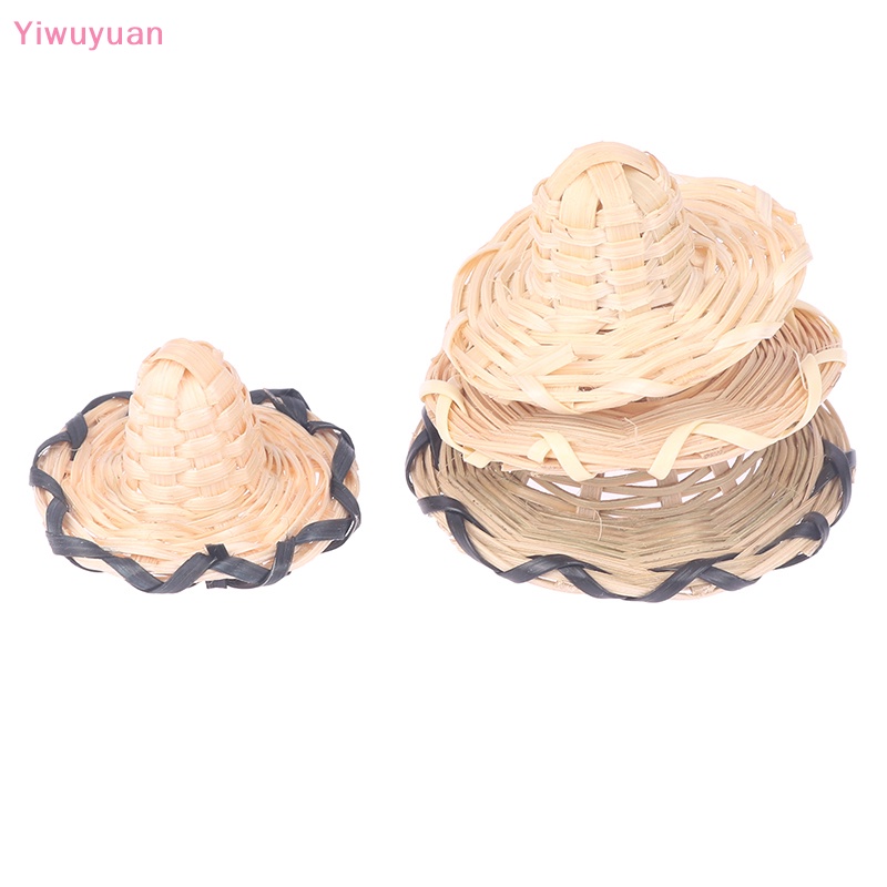< Yiwuyuan > Nón Rơm Mini Đan Tay Trang Trí Nhà Búp Bê Thu Nhỏ Mới