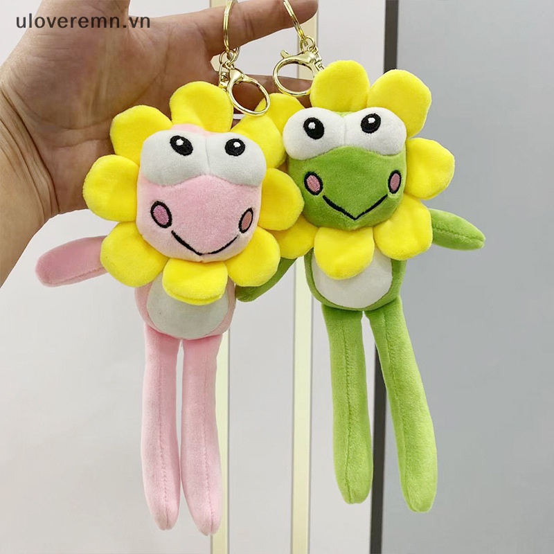 1 Móc Khóa Hình Hoa Hướng Dương / Ếch Nhồi Bông Hoạt Hình Màu Sắc Ngẫu Nhiên