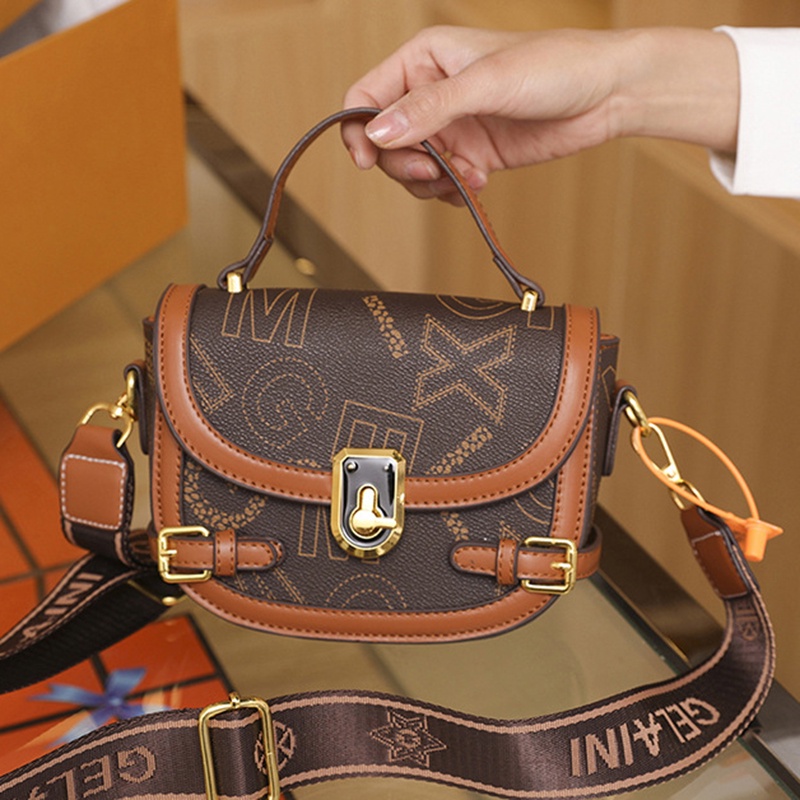 Túi Đeo Vai Hình Vuông Cỡ Nhỏ In Chữ Phối Màu Thời Trang Cao Cấp Cho Nữ