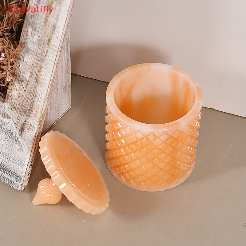 Khuôn Silicone Làm Lọ Nhựa Resin Phong Cách Vintage Có Nắp Đậy DIY