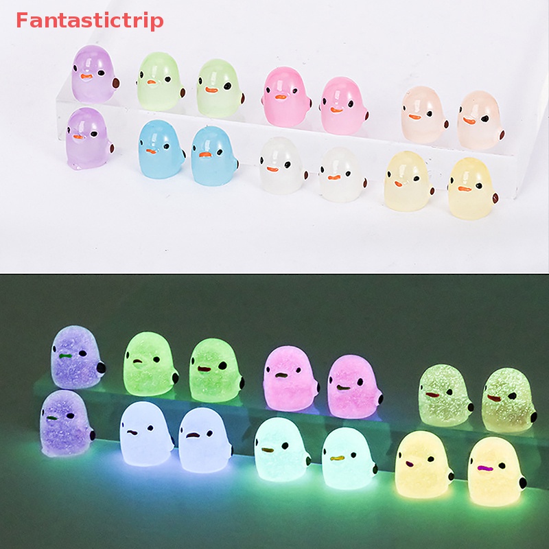 [Fantastictrip] Set 10 Đồ trang trí Gà Con Dạ Quang Mini Bằng Nhựa Resin Thủ Công Trang Trí Tiểu Cảnh Mới