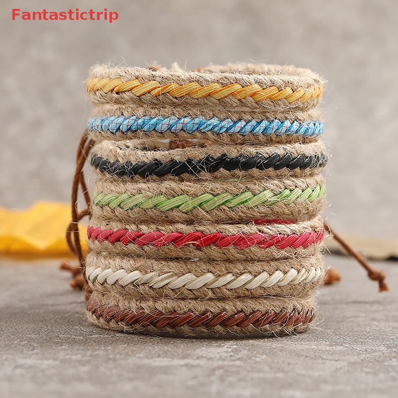 Vòng Đeo Tay Dây Bện Phong Cách Bohemian Có Thể Điều Chỉnh Kích Thước Dành Cho Nam Và Nữ