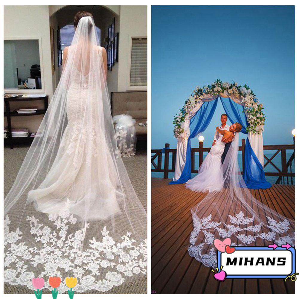 Mạng Che Mặt Một Lớp Màu Trắng / Ngà Thời Trang Cho Cô Dâu