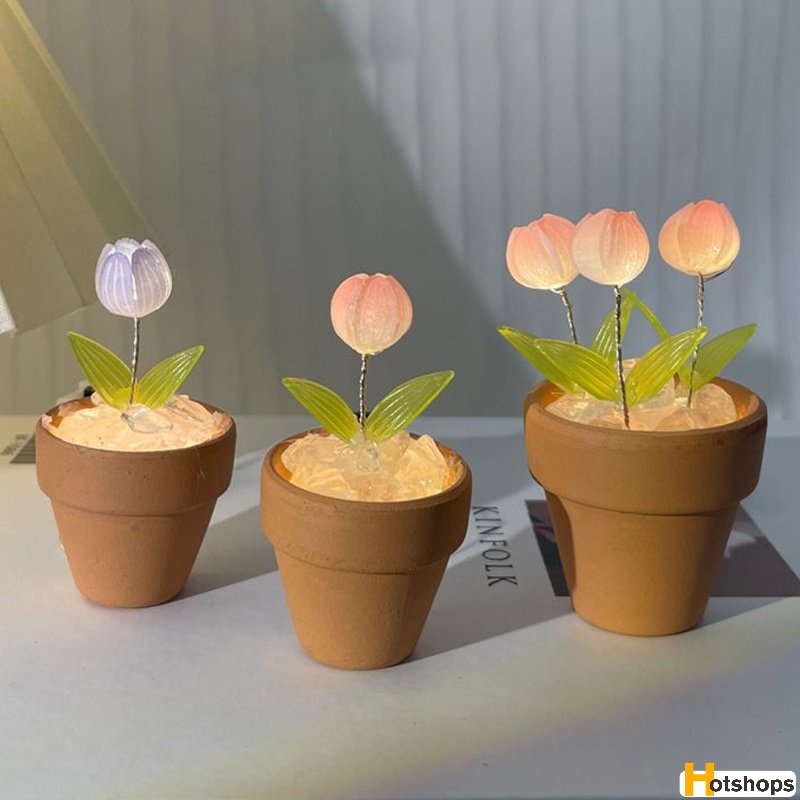 Đèn Ngủ Để Bàn Hình Hoa Tulip DIY Trang Trí Cho Ngày Của Mẹ